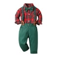 thumbnail image 1 of Karoyedx Toddler Boy Christmas Gifts Baby Boys Toddler Gentleman Kids Formal Outfits Long Sleeve Suit Clothing Set Watermelon Red Size,80, 1 of 4