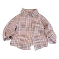 thumbnail image 1 of Karoyedx Toddler Boy Flannel Jacket Kids Little Boys Girls Baby Red Plaid Flannel Long Sleeve Button Down Flannel Shirt Plaid Tops Girl Boy Clothes Pink Size,3-4 Years, 1 of 9