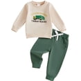 thumbnail image 1 of Karoyedx Toddler Boy Outfits Toddler Baby Boy Fall Winter Outfits Sweatshirt with Joggers Pants Long Sleeve,Cewneck Pullover Tops Elastic Waist Sweatpants Green Size,3-4 Years, 1 of 4