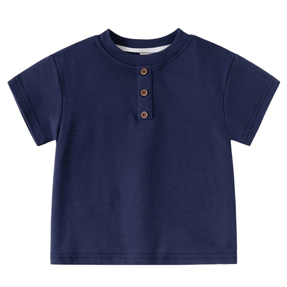 Karoyedx Toddler Boy Summer Shirts Toddler Boy Girl Shirts Short Sleeve Kid T-Shirt Graphic Tees Tops Navy Size,5-6 Years