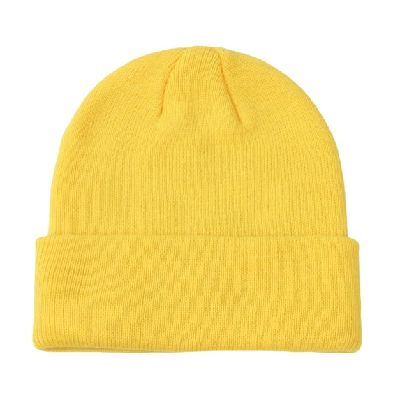 Karoyedx Toddler Boy Winter Hat Kids Knitted Beanie Hat Cute Toddler Boys Winter Warm Knit Caps for Toddlers Little Kid Yellow Size,0-2 Years