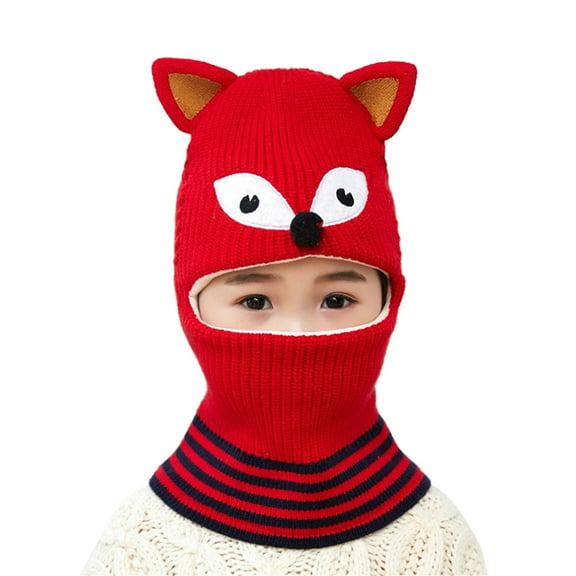 Karoyedx Toddler Boy Winter Hat Toddler Winter Hat Baby Warm Hat Fleece Lined Girls Boys Kids Cartoon Winter Hat Scarf Earflap Hood Skullss Caps Red Size,One Size