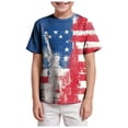 thumbnail image 1 of Karoyedx Toddler Boys Patriotic Shirts Boys Memorial Day Shirt for Toddler Girls Kids Patriotic T-Shirts Tops American Flag Tee Short Sleeve Tops Sky Blue Size,10-11 Years, 1 of 5
