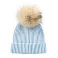 thumbnail image 1 of Karoyedx Toddler Boys Winter Hats Kids Winter Hat with Pom Pom Knit Warm Snow Girls Beanie Cap Cute Cotton Ski Thick Soft Baby Hats for Toddlers Boys Light Blue Size,3-8 Years, 1 of 6
