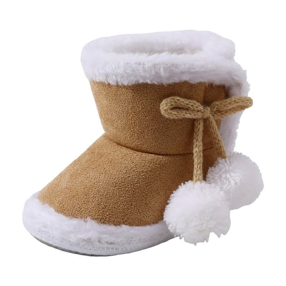 Karoyedx Toddler Cowboy Boots Baby Boots Infant Toddler Boys Girls Ankle Booties Little Kids Winter Shoes for Indoor Outdoor Walking Warm Shoes Khaki Size,4