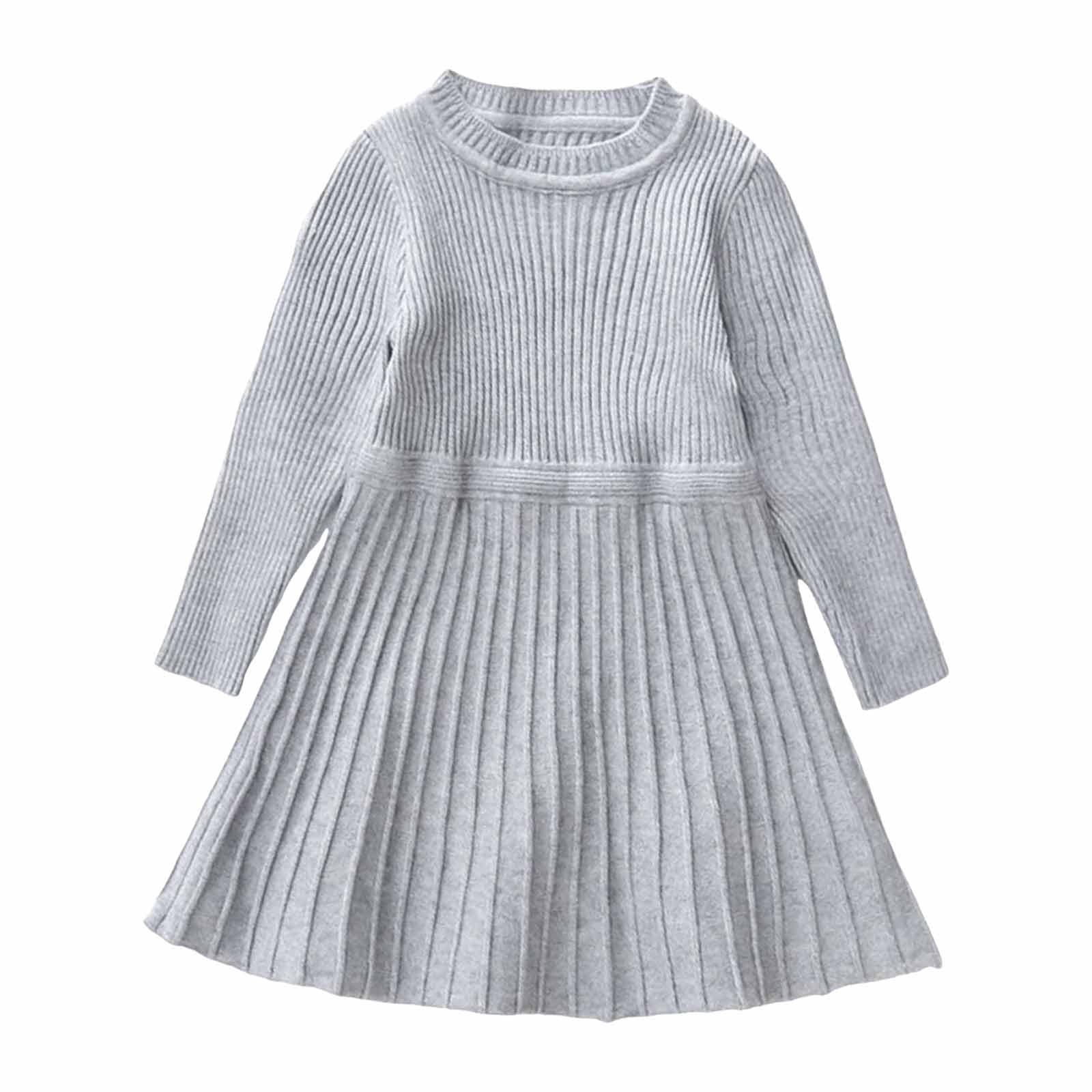 grey dress size 18 Karoyedx Toddler Girl Girls Sweater Dress Long Sleeve Knit Fall Winter Pullover Dresses for Kids Size,18-24 Months additionaeyos25
