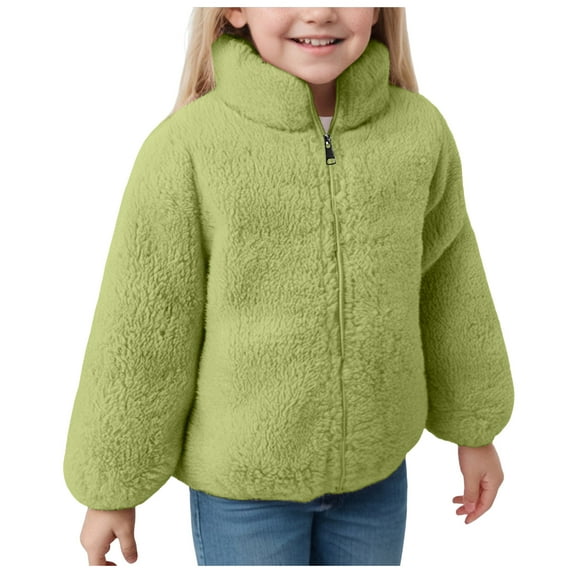 Karoyedx Toddler Girl Fall Clothes Baby Boy Fleece Jacket Girl Winer Clothes Coat Toddler Boys Clothing Fall Clothes Green Size,7-8 Years