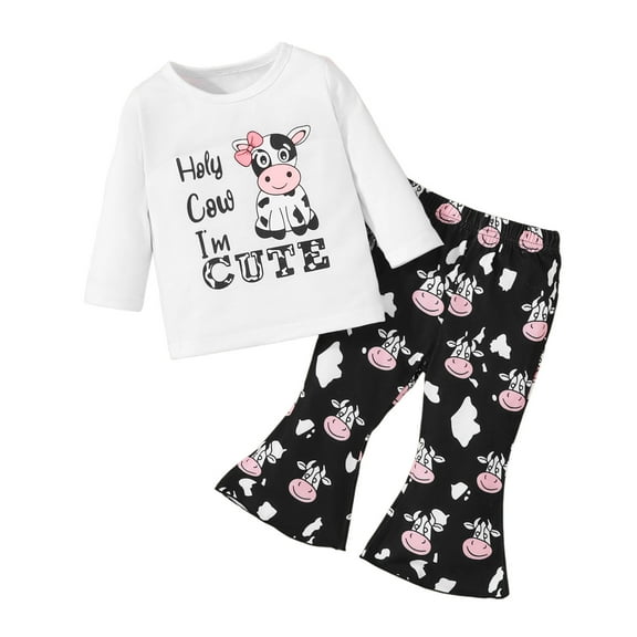 Karoyedx Toddler Girl Fall Clothes Baby Girl Fall Winter Clothes Toddler Outfit Letters Graphic Crewneck Sweatshirts   Joggers Pants Set White Size,18-24 Months