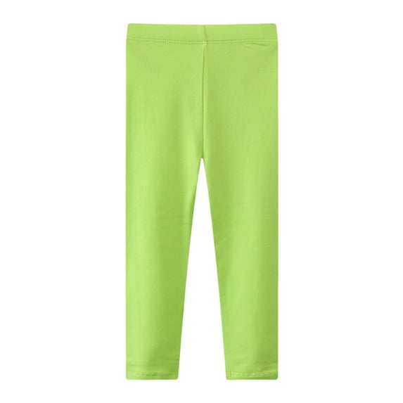 Karoyedx Toddler Girl Leggings Girls Leggings Kids Basic Solid Full Length Cotton Tights Pants Green Size,7 Years