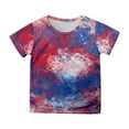 thumbnail image 1 of Karoyedx Toddler Girls 4th of July Shirts Toddler Girls 4th of July Shirt America 250th Anniversary T-Shirt Retro American Flag Bow Tee Kids USA Patriotic Top Purple Size,2-3 Years, 1 of 4