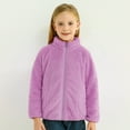 thumbnail image 1 of Karoyedx Toddler Jackets Girls Fleece Jacket Kids Zip Up Hoodie Lightweight Fall Winter Jackets Outerwear with Pockets Purple Size,3-4 Years, 1 of 3