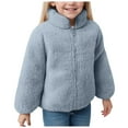 thumbnail image 1 of Karoyedx Toddler Jackets for Girls Toddler Girls Boys Fleece Jacket Kids Sherpa Lined Jackets Fall Winter Warm Coats Clothes for Baby Light Blue Size,4-5 Years, 1 of 6
