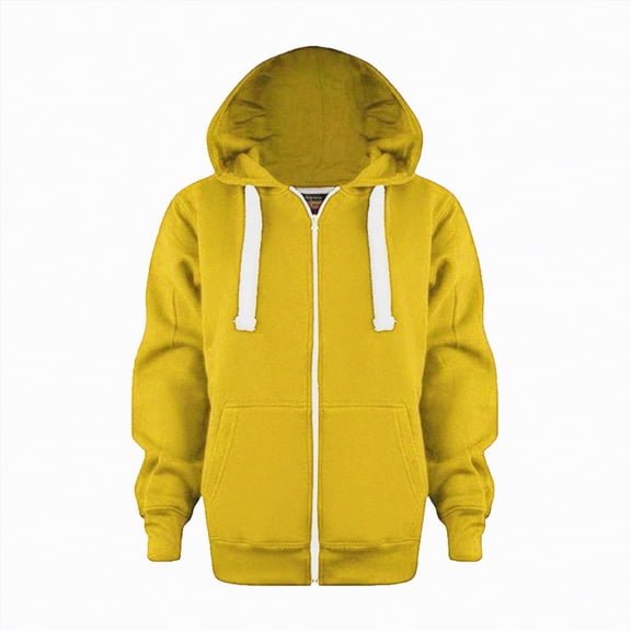 Karoyedx Toddler Life Jacket Boys Hoodie - Soft Fleece Sherpa Lined Zip Up Hooded Sweatshirt for Boys Yellow Size,7-8 Years