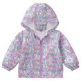 thumbnail image 1 of Karoyedx Toddler Rain Jacket Toddler Girl Windbreaker Jacket Baby Girls Hooded Fall Jackets Long Sleeve Zipper Outwear Winter Coat Pink Size,12-18 Months, 1 of 7