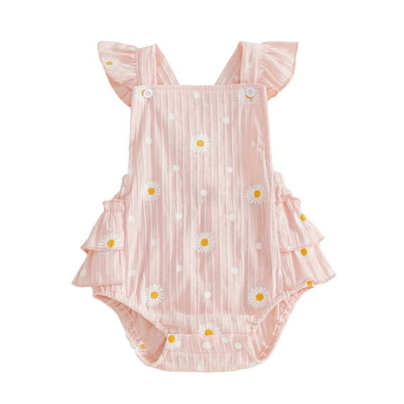 Karoyedx Toddler Rompers Girl Baby Girls Summer Romper Clothes Dress Newborn Sunsuit One-Piece Jumpsuits Outfits Red Size,0-3 Months
