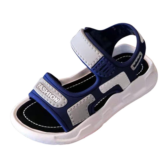 Karoyedx Toddler Sandals Toddler Boys Girls Cork Footbed Sandals with Arch Support & Adjustable Straps for Indoor & Outdoor Blue Size,9.5