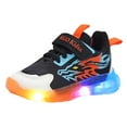 thumbnail image 1 of Karoyedx Toddler Shoes Girl Girls Boys Light Up Shoes, Toddler LED Shoes Kids High Top Sneakers for Tennis Orange Size,9, 1 of 9