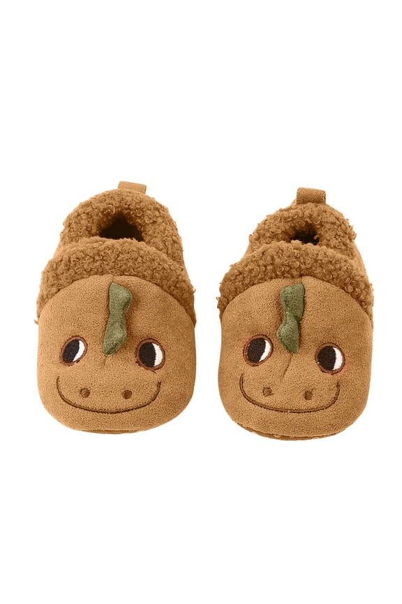 Toddler Slippers Boys Girls Little Kids House Slipper Cute Warm Soft Indoor Bedroom Shoes with Non-slip Sole Brown Size,5