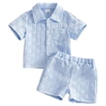thumbnail image 1 of Karoyedx Toddler Suits for Weddings Baby Boy Clothes Suits Short Sleeve Top+Bowtie+Suspender Shorts Summer Infant Gentleman Birthday Outfits Blue Size,2-3 Years, 1 of 7
