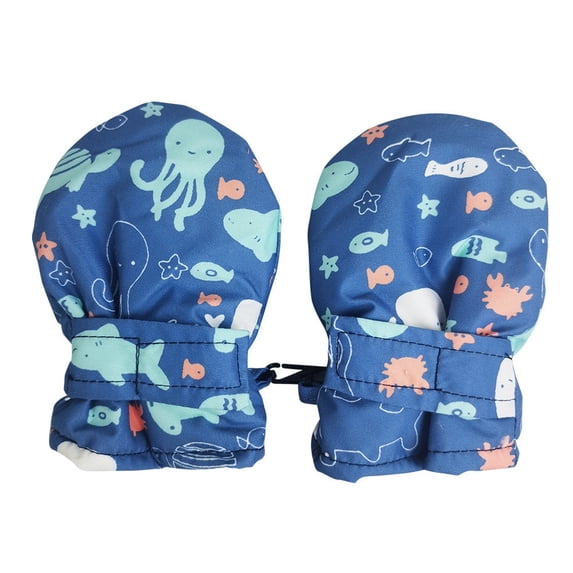 Karoyedx Toddlers Boys Winter Gloves Toddler Mittens Water-proof Winter Gloves Toddler Snow Cartoon Gloves For Kids Baby Winter Mittens For Girls Boys Blue Size,2-4 Years