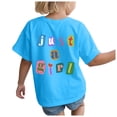 thumbnail image 1 of Karoyedx Tops for Girls Toddler Girls' Cotton T-Shirts Short Sleeve Shirts Tops Baby Kids Summer Cute Tees Sky Blue Size,7-8 Years, 1 of 6