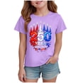 thumbnail image 1 of Karoyedx Tshirt for Girls Boy Girl USA 4th of July Shirt-American Flag Patriotic Tee for Kids Toddler 4th of July Casual Top Purple Size,11-12 Years, 1 of 3