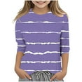 thumbnail image 1 of Karoyedx Tshirt for Kids Girls Oversized Long Sleeve Shirts Kids Casual Crewneck Side Split Tops Fashion Tees Purple Size,12-13 Years, 1 of 5