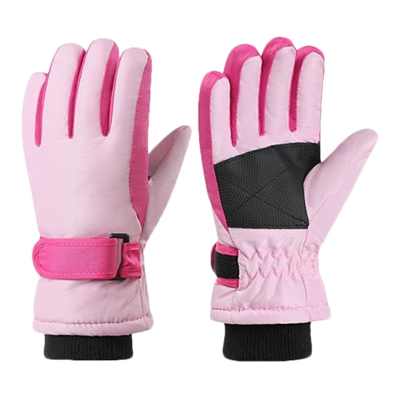 Karoyedx Warm Winter Gloves for Toddlers Kids Snow Gloves - Ski & Snowboarding Waterproof Insulated Winter Gloves for Girls Boys & Toddlers Pink Size,3-5 Years