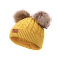 thumbnail image 1 of Karoyedx Winter Hats for Boys Kids Toddler Winter Hat with Double Pom Poms Warm Fleece Lined Toddler Beanie for Girls Boys Yellow Size,1-4 Years, 1 of 9