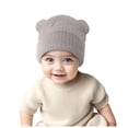 thumbnail image 1 of Karoyedx Winter Hats for Toddler Girls Baby Fall and Winter Hats High Elastic Boys and Girls Baby Bear Knitted Hats Grey Size,3-36 Months, 1 of 8