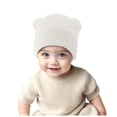 thumbnail image 1 of Karoyedx Winter Hats for Toddlers Fleece Baby Fall and Winter Hats High Elastic Boys and Girls Baby Bear Knitted Hats White Size,3-36 Months, 1 of 8
