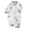 thumbnail image 1 of Karoyedx Winter Rompers for Baby Girls Boy Clothes Long Sleeve Romper One Piece Jumpsuit First Birthday Outfit Spring Fall Winter Purple Size,0-3 Months, 1 of 7
