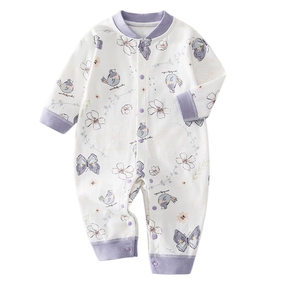 Karoyedx Winter Rompers for Baby Girls Boy Clothes Long Sleeve Romper One Piece Jumpsuit First Birthday Outfit Spring Fall Winter Purple Size,0-3 Months