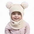 thumbnail image 1 of Karoyedx Winter Scarves for Kids Autumn And Winter Pullover Hat Children's Double Ear Hat Solid Color Cute Knitting Yarn Men's And Women's Baby Hat Beige Size,One Size, 1 of 3