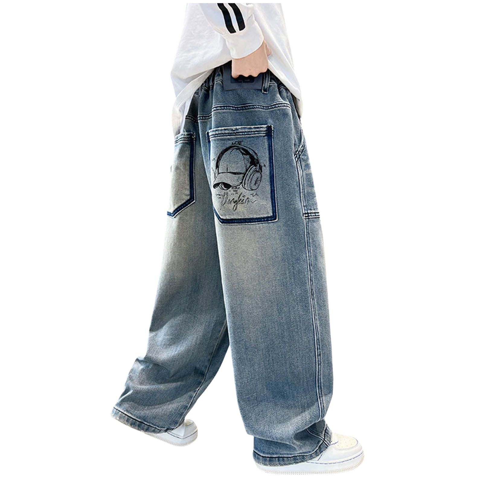 Karoyedx Y2k Jeans Boys Baggy Boys Cargo Jeans Kids Baggy Wide Leg
