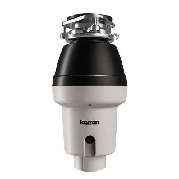 Karran 1/2 HP Garbage Disposal Quiet Continuous Feed 3800 RPM Stainless Steel Chamber