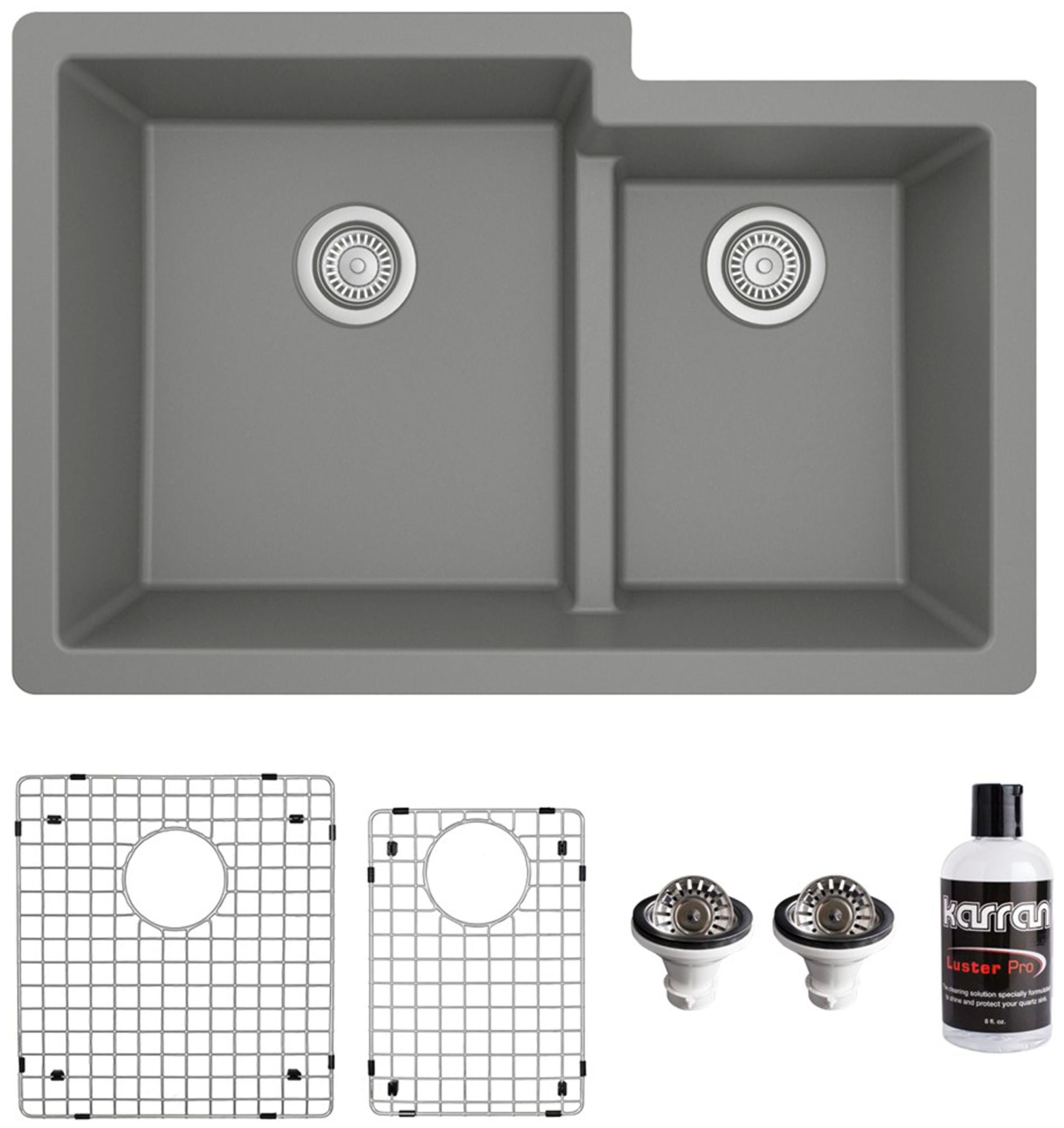 Karran Usa Qu-811-Pk1 Quartz Qu 32" Undermount Double Basin Quartz ...