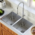 thumbnail image 1 of Karran  33" Top Mount Double Equal Bowl Stainless Steel Sink Kit, 1 of 5