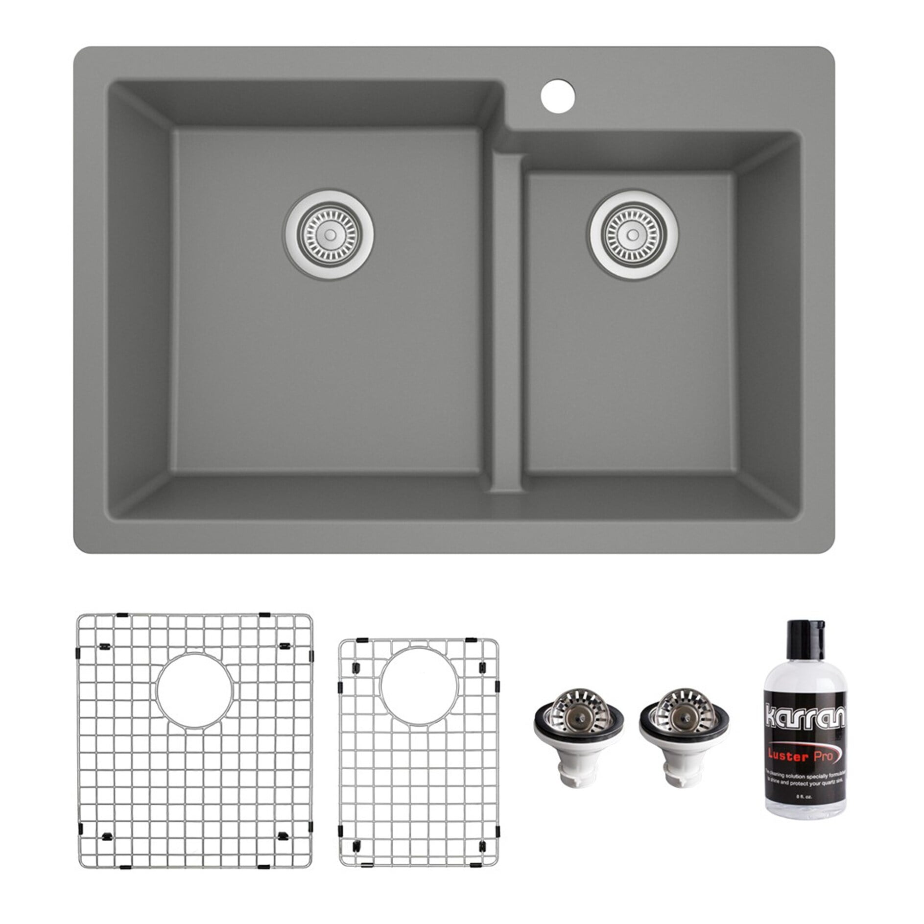 Karran Usa Qt811Pk1 Quartz Qt 33" Drop In Double Basin Quartz