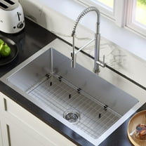 Karran  33" Top Mount Single Bowl Stainless Steel Kitchen Sink Kit