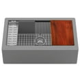 thumbnail image 1 of Karran  34" Undermount Large Single Bowl Quartz Farmhouse Workstation Kitchen Sink Grey, 1 of 5