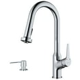 thumbnail image 1 of Karran Dockton Single-Handle Pull-Down Sprayer Kitchen Faucet with Matching Soap Dispenser in Chrome, 1 of 8