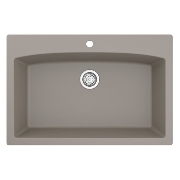 Karran Drop-In Quartz Single Bowl Kitchen Sink Concrete