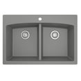 thumbnail image 1 of Karran  Drop-in Quartz 50/50 Double Bowl Kitchen Sink Grey, 1 of 5