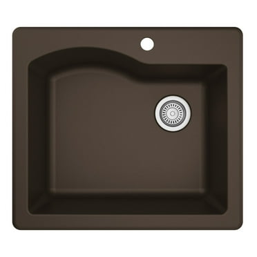 Karran  Drop-in Quartz Single Bowl Kitchen Sink Brown