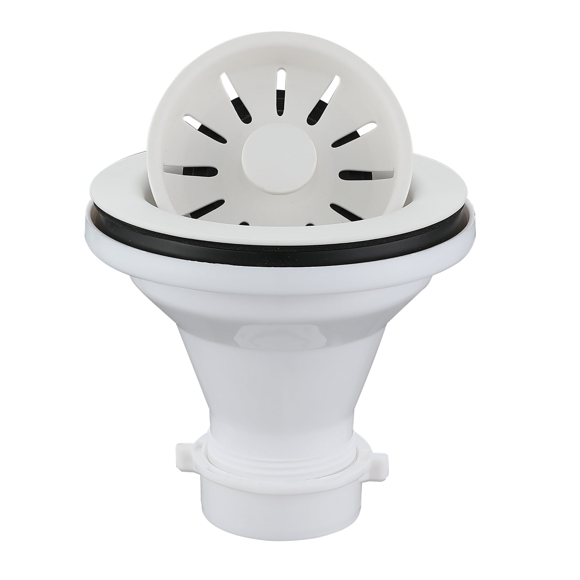 White ABS Plastic Kitchen Sink Basket Strainer, 4.5" x 3.25"