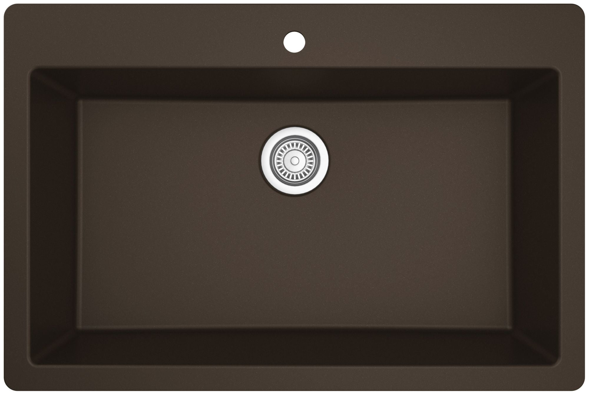 Brown Quartz 33'' Single Bowl Drop-in Kitchen Sink