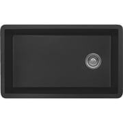 Karran QU-670 Undermount Quartz Composite 32 in. Single Bowl Kitchen Sink in Black