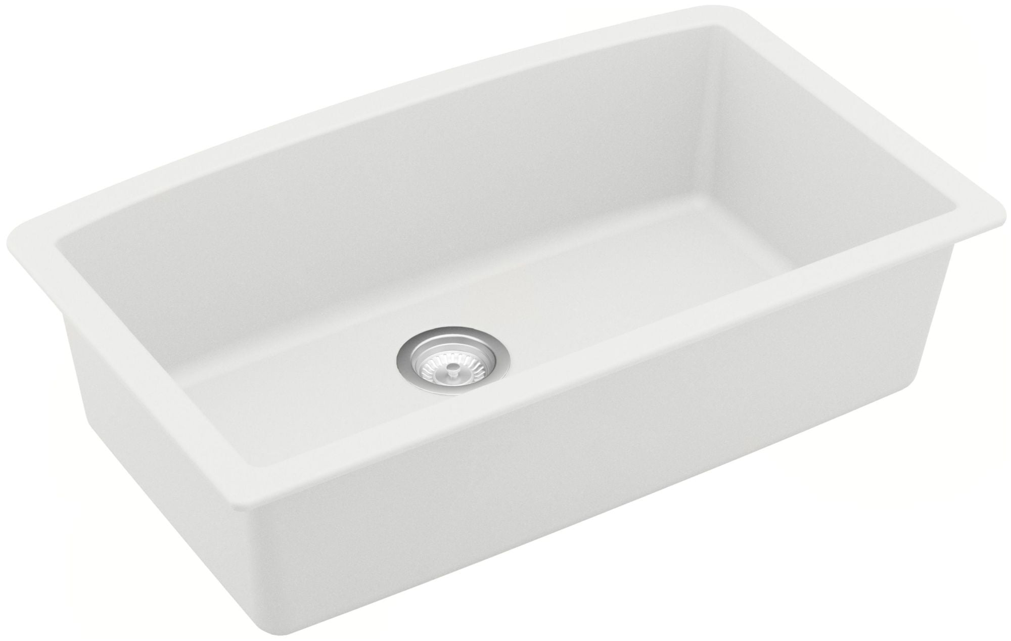 White Quartz Composite Undermount Single Bowl Kitchen Sink