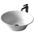 thumbnail image 1 of Karran Quattro QM164 Matte White Acrylic 21 in. Oval Bathroom Vessel Sink with Faucet and drain in Matte Black, 1 of 5
